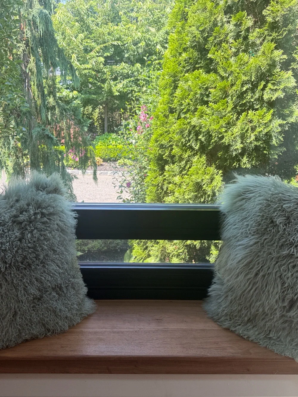 West Elm pair of large Mongolian lamb PillowCovers